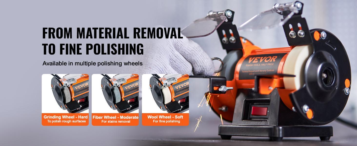 【DealsForYouDays】VEVOR Bench Polisher & Buffing Machine for Metal/Jewelry/Wood - With Wool & Abrasive Wheels, 100 Tools, 3590RPM 【DealsForYouDays】VEVOR Bench Polisher & Buffing Machine for Metal/Jewelry/Wood - With Wool & Abrasive Wheels, 100 Tools, 3590RPM