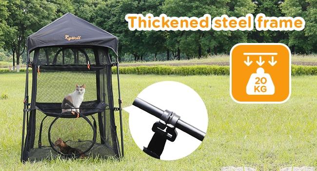 Elegear Extra Large Outdoor Cat Enclosure, 3-Tier Spacious Design&5 Windows, Weatherproof&Sunproof,Carry Bag for Patio Camping Pet Supplies Apartment