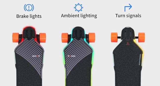 Exway Flex Pro V3 Electric Skateboards with Rexus Remote, Top Speed of 28 Mph, 60KM Range,440 LBS Max Load, Bifrost 3.0 Smart Lighting System, Electric Longboard for Adults & Youths Exway Flex Pro V3 Electric Skateboards with Rexus Remote, Top Speed of 28 Mph, 60KM Range,440 LBS Max Load, Bifrost 3.0 Smart Lighting System, Electric Longboard for Adults & Youths