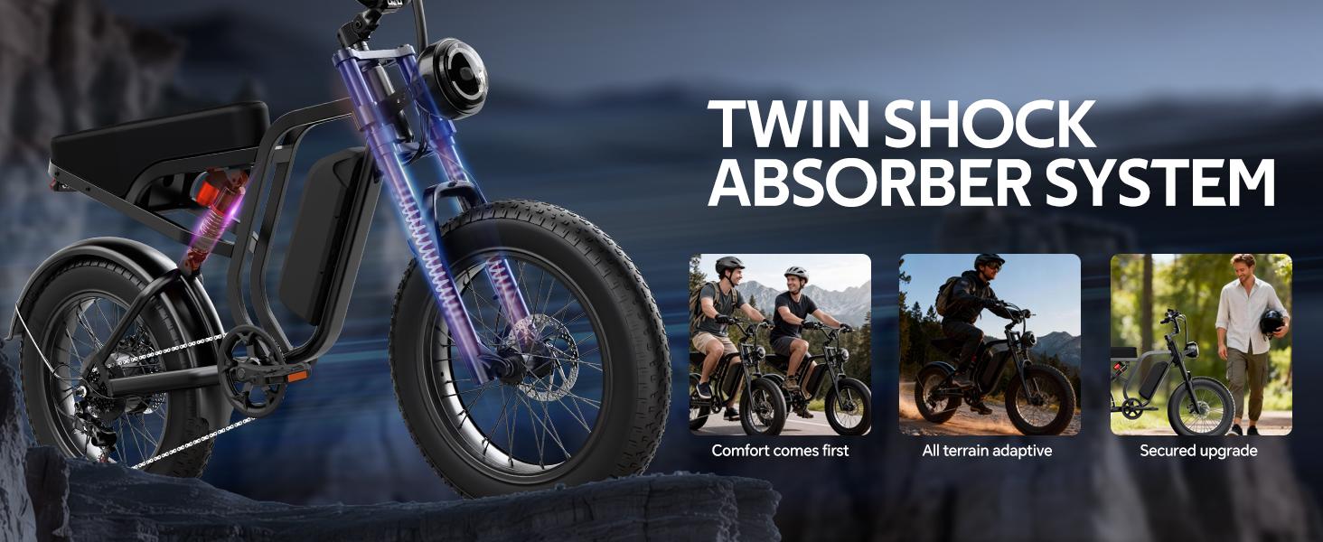 【HIEHA】All-Terrain 1500W Peak Motor Electric Bike – 34 MPH Range 40-70 Miles, 48V Removable Battery, Dual Suspension & Fat Tires for Off-Road & City Adventures, Turn Signals & Brake Light for Safety, Perfect for Mountain Trails and All-Terrain Use 【HIEHA】All-Terrain 1500W Peak Motor Electric Bike – 34 MPH Range 40-70 Miles, 48V Removable Battery, Dual Suspension & Fat Tires for Off-Road & City Adventures, Turn Signals & Brake Light for Safety, Perfect for Mountain Trails and All-Terrain Use