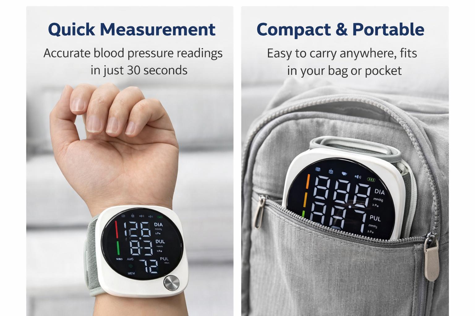【New Upgraded】Rechargeable Wrist Blood Pressure  with LED Touch Screen, Voice Broadcast & 99x2 Memory &mdash; Accurate Home BP Tracking Made Simple,Suitable 5.3 - 7.6 inches