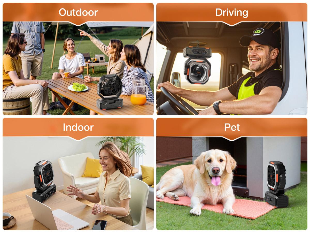 OGERY 2026 Upgraded Camping Fan, 30000mAh Rechargeable Fan with LED Lights & 270° Pivot, Remote Control Shaking Head Desk Fan for Tent Travel Home Multifunction Outdoor Activities summerwins OGERY 2026 Upgraded Camping Fan, 30000mAh Rechargeable Fan with LED Lights & 270° Pivot, Remote Control Shaking Head Desk Fan for Tent Travel Home Multifunction Outdoor Activities summerwins