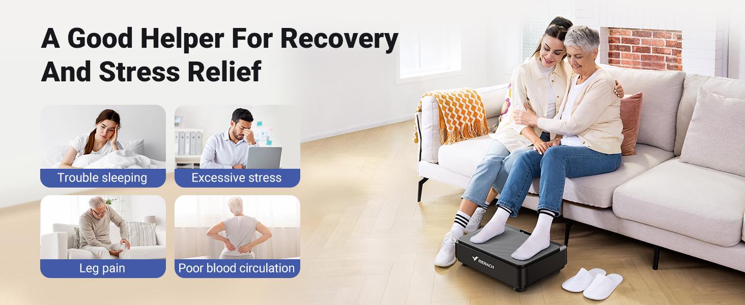 Merach Square Vibration Plate Exercise Machine 265lbs Capacity, Comfortable Lymphatic Drainage For Full Body Workout, Home Gym Fitness Equipment, Ideal For Gift Summervibes