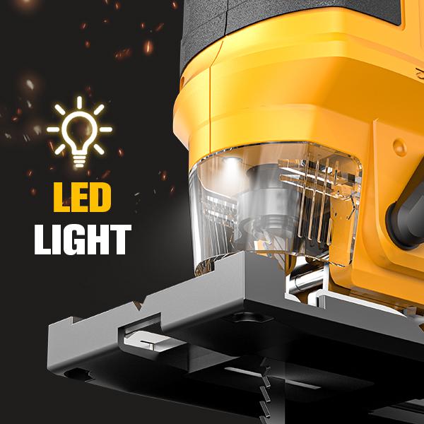 Cordless Jigsaw Compatible with Dewalt 20v Battery(NO Battery!!), Jig Saw Tool Brushless,2900RPM,0&deg;-45&deg;Bevel,3 Orbital Action,LED Light for Straight/Curve Cutting