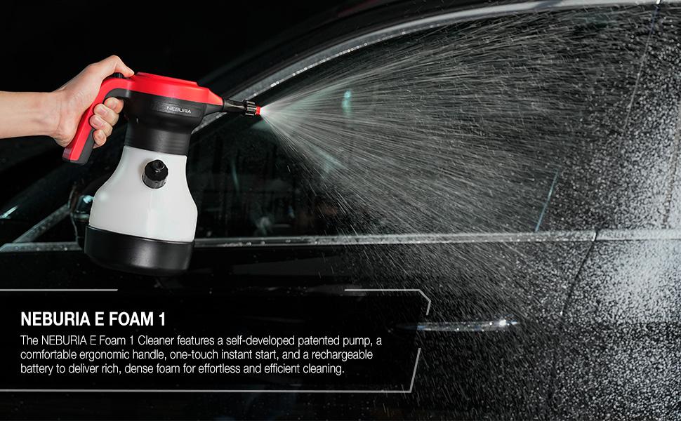 【FathersDayGift】NEBURIA Electric Foam Sprayer,Rechargeable High Pressure Foam Cannon for Car Wash,Auto Detailing,Home,Industrial Cleaning，Smart Pressure Control Core,Ergonomic Handle,Portable Cordless Cleaner for Kitchen,Windows,Bathroom