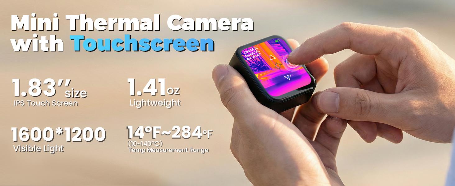 Mini Thermal Camera with Touchscreen, No App Required Small Infrared Imager for Home Inspection, 80&times;60 IR Resolution Infrared Camera for Detect Hidden Camera, Water Leak Detection