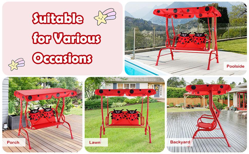 Costzon All-Weather kids Patio Swing, 2-Seater Porch Swing Lounge Chair Hammock w/Removable Canopy, Outdoor Swing Bench mothersdaygift Costzon All-Weather kids Patio Swing, 2-Seater Porch Swing Lounge Chair Hammock w/Removable Canopy, Outdoor Swing Bench mothersdaygift