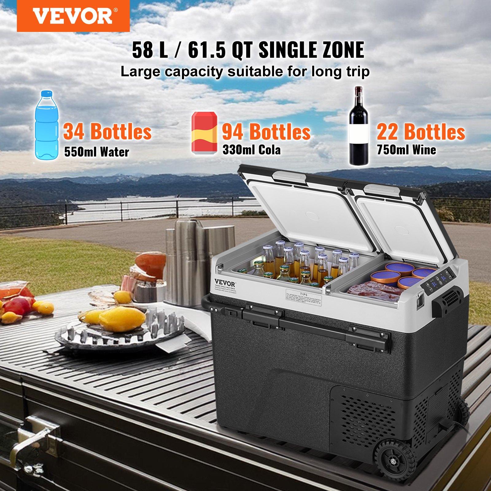 【FathersDayGift】 VEVOR Portable Car Refrigerator, 12 Volt Car Refrigerator Fridge, 58 L / 61.5 QT Dual Zone Portable Freezer, -4℉-68℉ Adjustable Temperature, Compressor Cooler for Home, Outdoor, Camping, RV, Car 【FathersDayGift】 VEVOR Portable Car Refrigerator, 12 Volt Car Refrigerator Fridge, 58 L / 61.5 QT Dual Zone Portable Freezer, -4℉-68℉ Adjustable Temperature, Compressor Cooler for Home, Outdoor, Camping, RV, Car