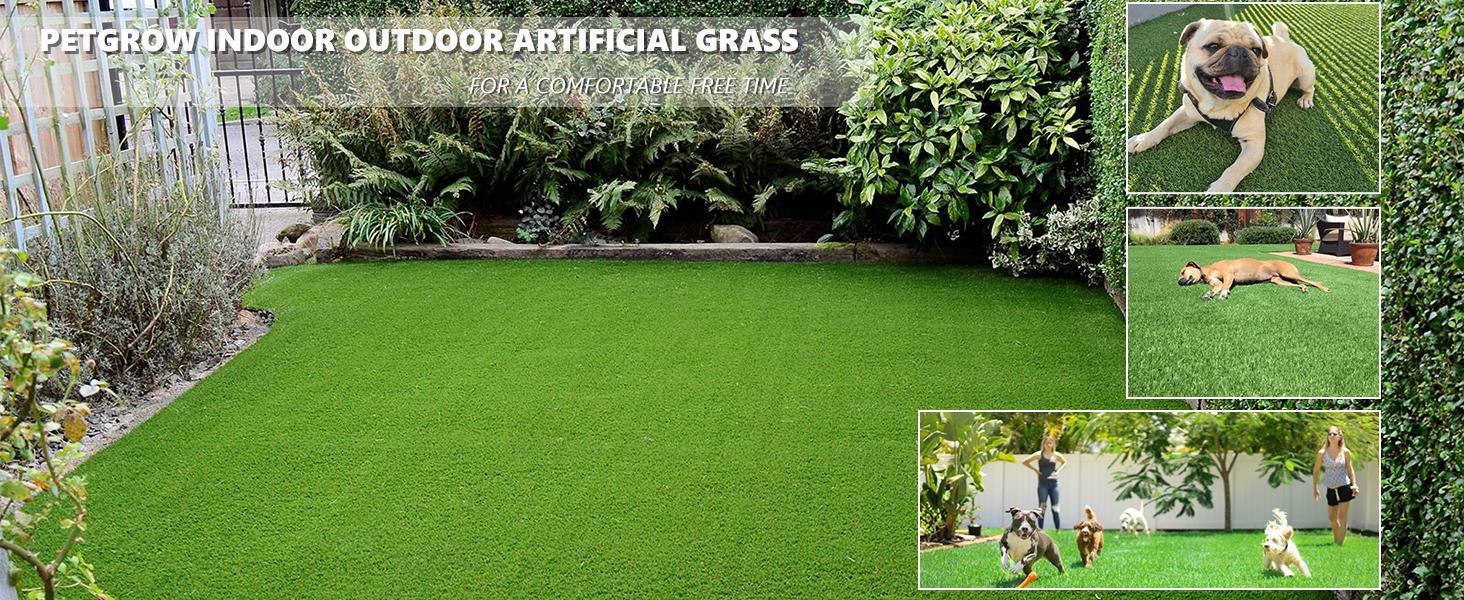 Petgrow Realistic Artificial Grass Turf -5FTX10FT(50 Square FT), Thick Fake Grass Pet Dog Mat Pad with Drain Holes- Indoor Outdoor Astroturf Garden Lawn Landscape Balcony Synthetic Faux Grass Petgrow Realistic Artificial Grass Turf -5FTX10FT(50 Square FT), Thick Fake Grass Pet Dog Mat Pad with Drain Holes- Indoor Outdoor Astroturf Garden Lawn Landscape Balcony Synthetic Faux Grass