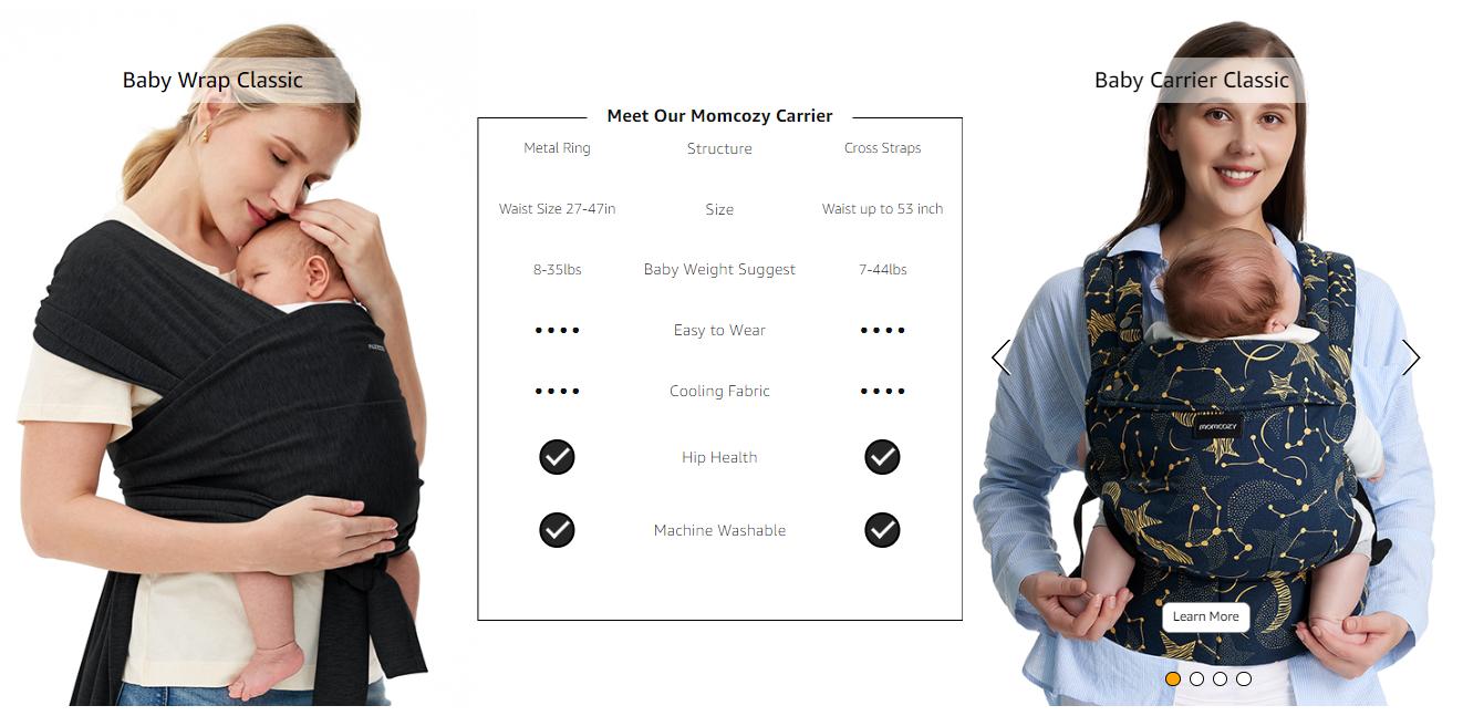 Momcozy Baby Carrier - Ergonomic, Cozy and Lightweight Carrier for 7-44lbs, Effortless to Put On, Ideal for Hands-Free Parenting, Enhanced Lumbar Support, Purehug for Infant to Toddler Momcozy Baby Carrier - Ergonomic, Cozy and Lightweight Carrier for 7-44lbs, Effortless to Put On, Ideal for Hands-Free Parenting, Enhanced Lumbar Support, Purehug for Infant to Toddler