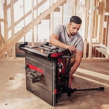 Table saw with folding legs