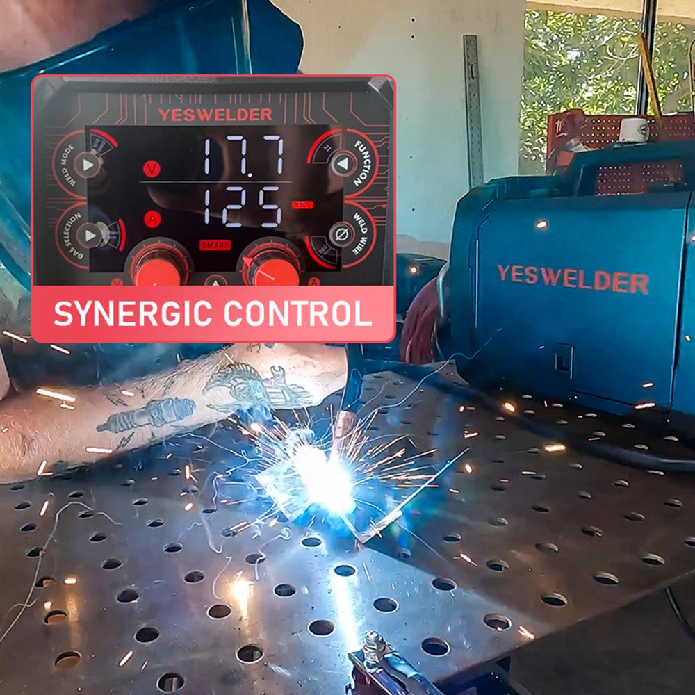 YESWELDER YWM-160 Gas Gasless MIG Welder 160Amp | 110/220V Dual Volts, Smart MIG Function, Digital Display | Gas/Flux Core/Lift TIG/Stick 4-in-1 Welding Machine