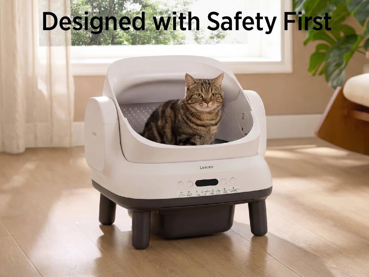 Lesure Self Cleaning Litter Box - Open-Top Automatic Cat Litter Box with APP Control & Anti-Pinch Sensor, for 3.3~18 lbs Cats, Odor Control, Includes 2 Sifters & 1 Roll Waste Bags