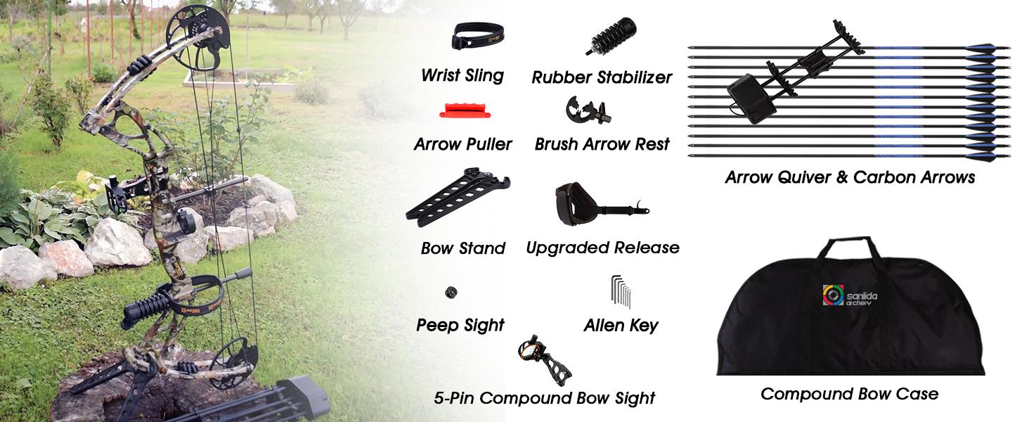 Sanlida Archery Dragon X8 RTH Compound Bow Package for Adults and Teens,18”-31” Draw Length,0-70 Lbs Draw Weight,up to IBO 310 fps,No Bow Press Needed,Limbs Made in USA,Limited Life-time Warranty (RH Only) Sanlida Archery Dragon X8 RTH Compound Bow Package for Adults and Teens,18”-31” Draw Length,0-70 Lbs Draw Weight,up to IBO 310 fps,No Bow Press Needed,Limbs Made in USA,Limited Life-time Warranty (RH Only)