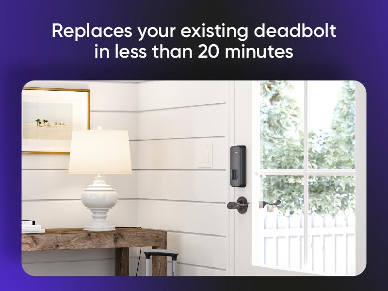 Wyze Lock Bolt &mdash; Fingerprint Keyless Security Lock, Smart Bluetooth Deadbolt Replacement, IPX5 Weatherproof, Auto-Lock, Smartphone Control