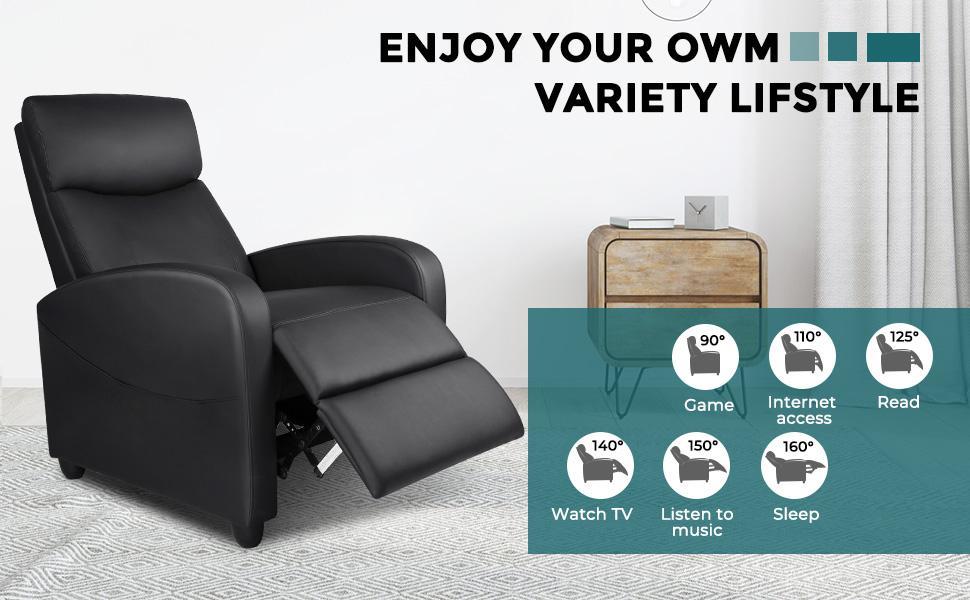Recliner Chair for Living Room, Massage Recliner Chair Theater Chairs Adjustable Modern Reclining Chair with Padded Seat Backrest Recliner Chair for Living Room, Massage Recliner Chair Theater Chairs Adjustable Modern Reclining Chair with Padded Seat Backrest
