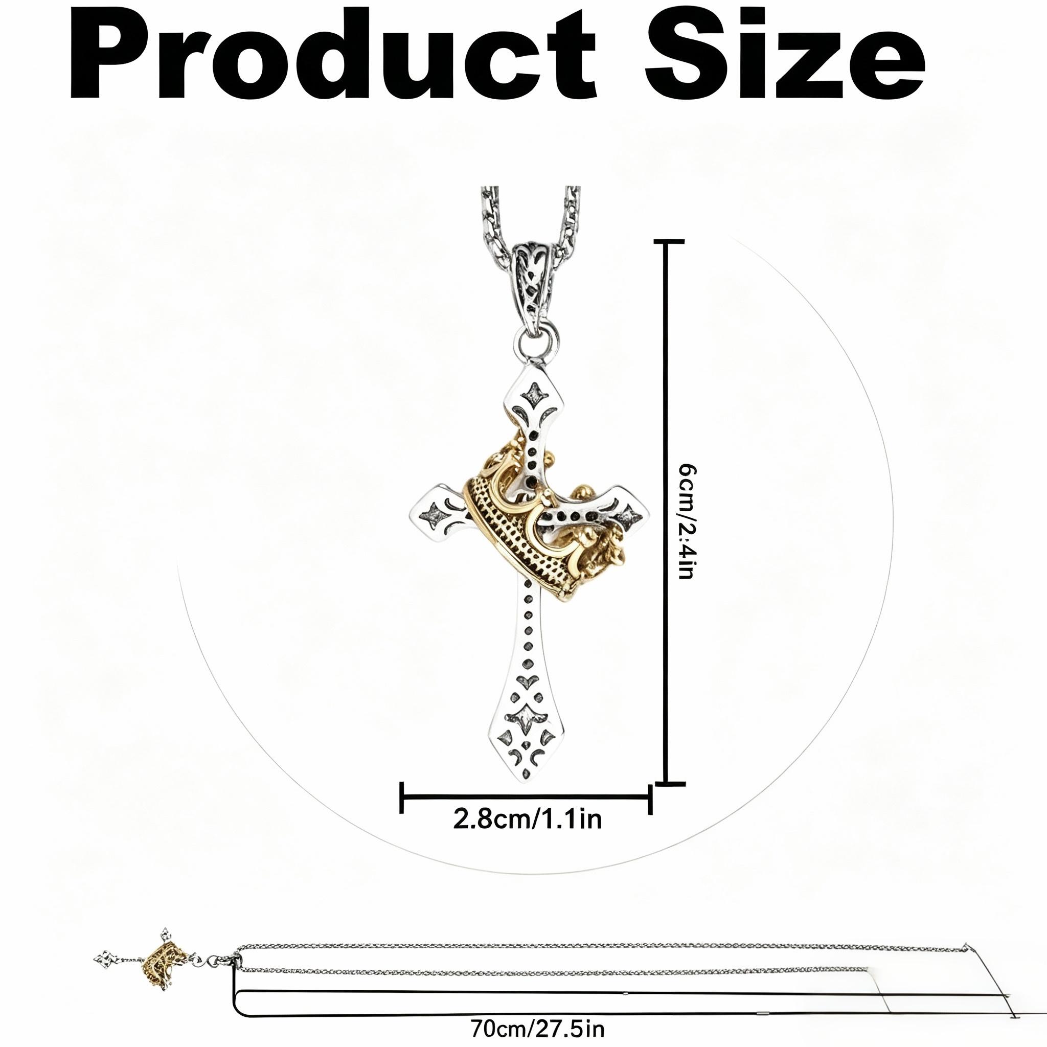 [2026 New Products] Crown Cross Necklace, Personalized, Versatile, Stylish Design Necklace men's jewelry