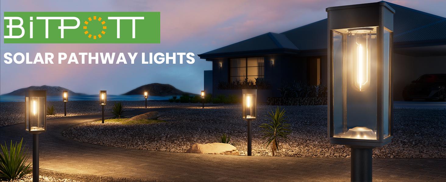 Solar Outdoor Lights,Elegant Solar Pathway Lights Modern Luxury | Easy Installation, Auto On/Off & IP65 Waterproof | For Garden, easiestgardenmakeover,Yard & Driveway, Solar Outdoor Lights, Solar Lights,Outdoor Backyard Light,summergarden