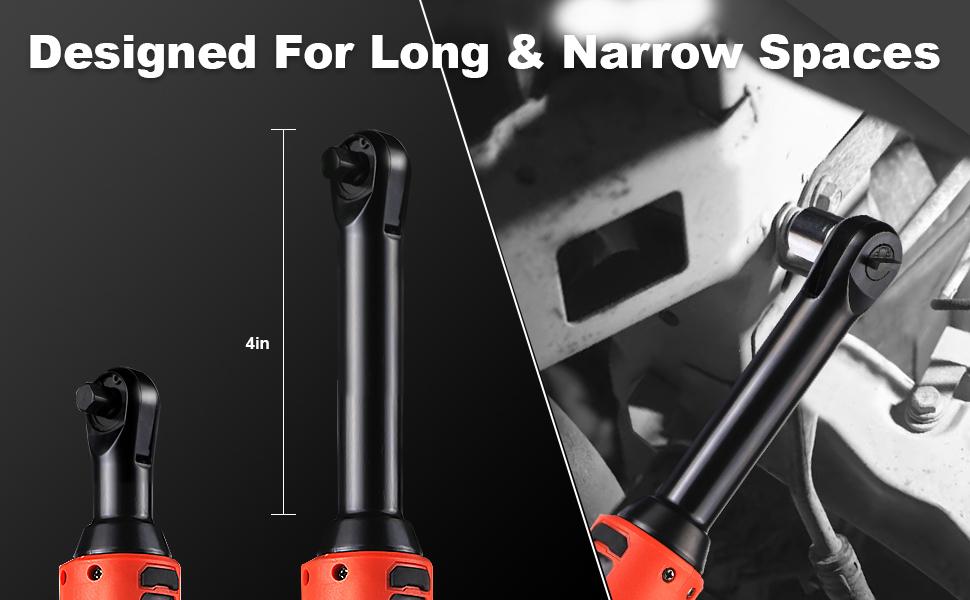 TQUAGGA 18V Extended Cordless Electric Ratchet Wrench Set, extended neck, variable speed, 18V, 3/8 "18V Cordless Electric Ratchet Wrench Set, Automotive Repair Tools, Electric Tools