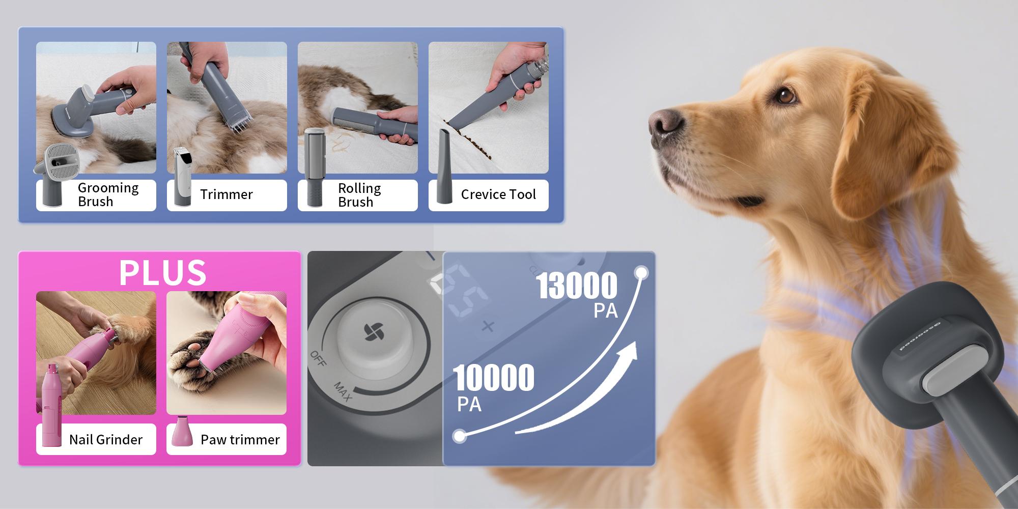 【Geoorood】 Geoorood Dog Grooming All-in-One Kit with Vacuum Brush 2.5L Large Pog, Stainless Steel Blades Lightweight Design 13KPa Suction Force Portable Cleaning Set #Summervibes #petlovers 【Geoorood】 Geoorood Dog Grooming All-in-One Kit with Vacuum Brush 2.5L Large Pog, Stainless Steel Blades Lightweight Design 13KPa Suction Force Portable Cleaning Set #Summervibes #petlovers