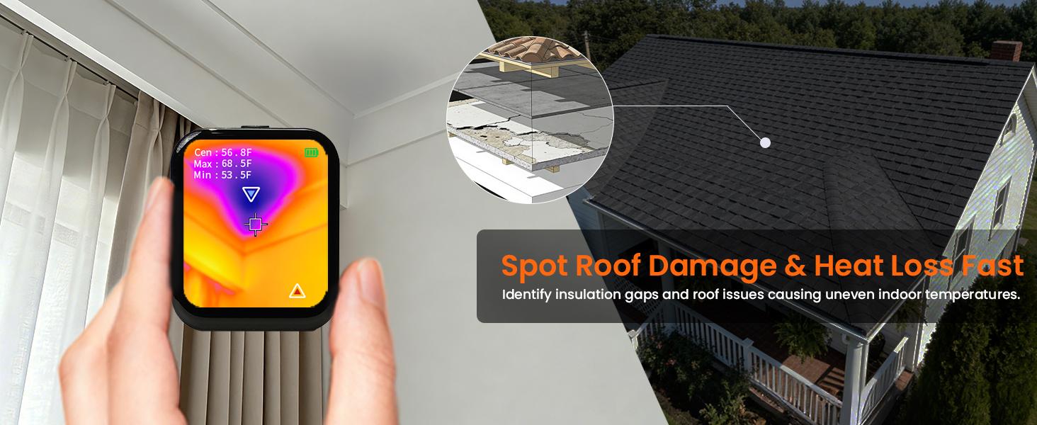 Mini Thermal Camera with Touchscreen, No App Required Small Infrared Imager for Home Inspection, 80&times;60 IR Resolution Infrared Camera for Detect Hidden Camera, Water Leak Detection