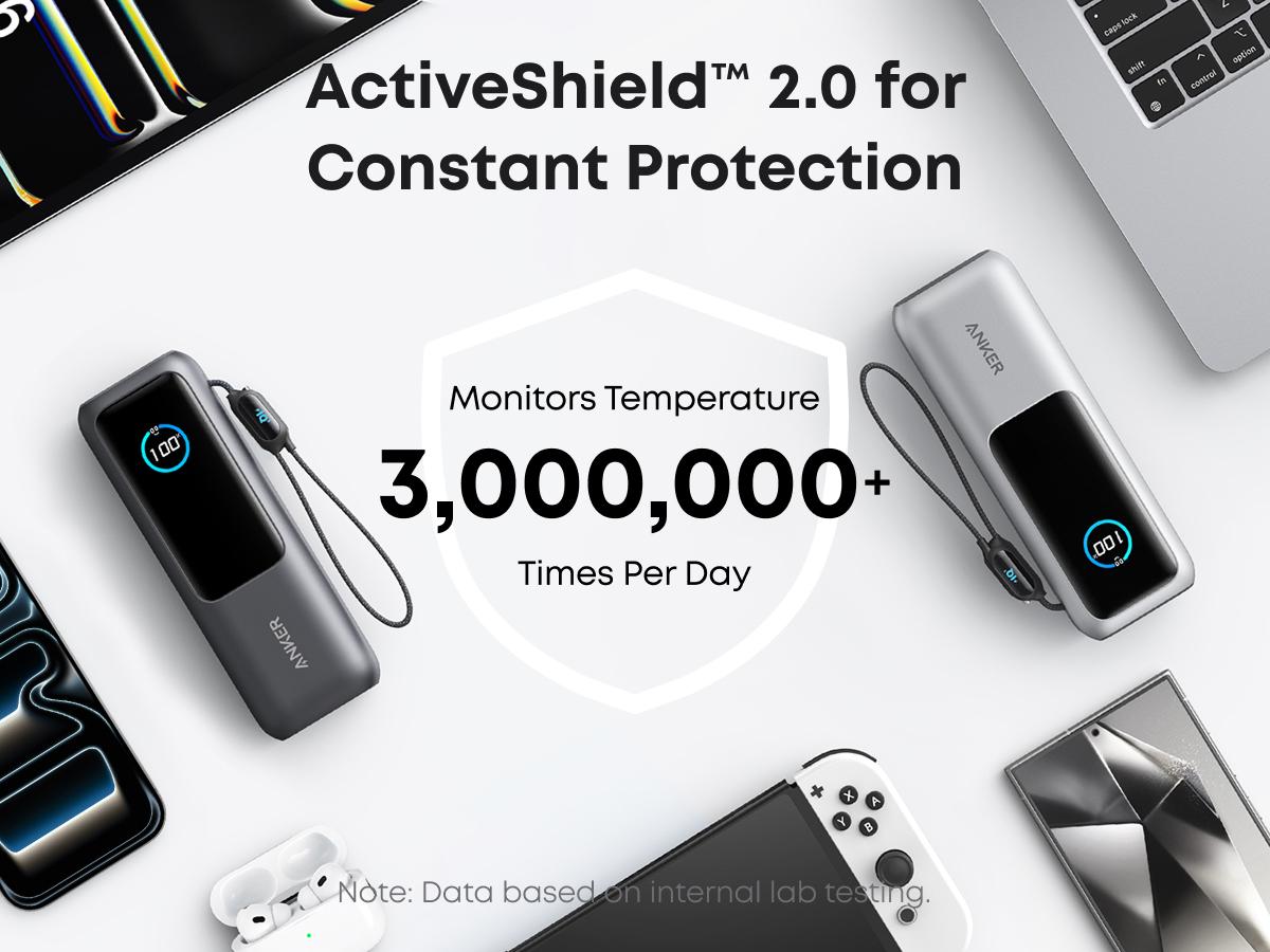 #SummerVibes Anker Portable Laptop Power Bank with Built-In Cables, 25,000mAh High-Capacity Battery, Fast Charging for 4 Devices, Ideal for Office and Trips, Compatible with iPhone 17/16, MacBook, Galaxy, and More summervibes