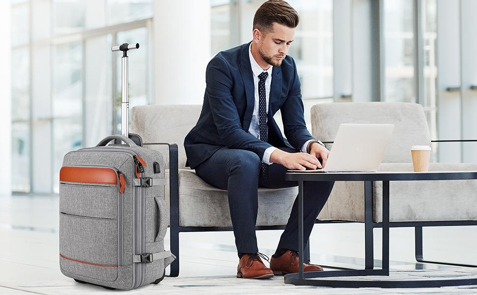 BAGSURE Rolling Backpack with Wheels 17.3 Inch Carry-On Laptop Backpack for Men Women Large Capacity Durable Travel Backpack with USB Port & Anti-Theft Features,summerwins BAGSURE Rolling Backpack with Wheels 17.3 Inch Carry-On Laptop Backpack for Men Women Large Capacity Durable Travel Backpack with USB Port & Anti-Theft Features,summerwins