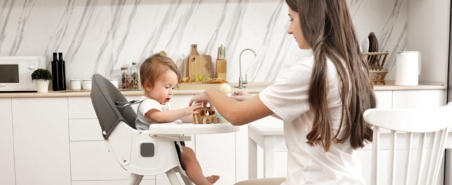 【Mothers Day gift】Baby High Chair 6 in 1 Convertible High Chair with 5-Point Safety Harness, Adjustable Dining Tray, Easy to Clean Surface, Robust Design, #SummerVibes 【Mothers Day gift】Baby High Chair 6 in 1 Convertible High Chair with 5-Point Safety Harness, Adjustable Dining Tray, Easy to Clean Surface, Robust Design, #SummerVibes