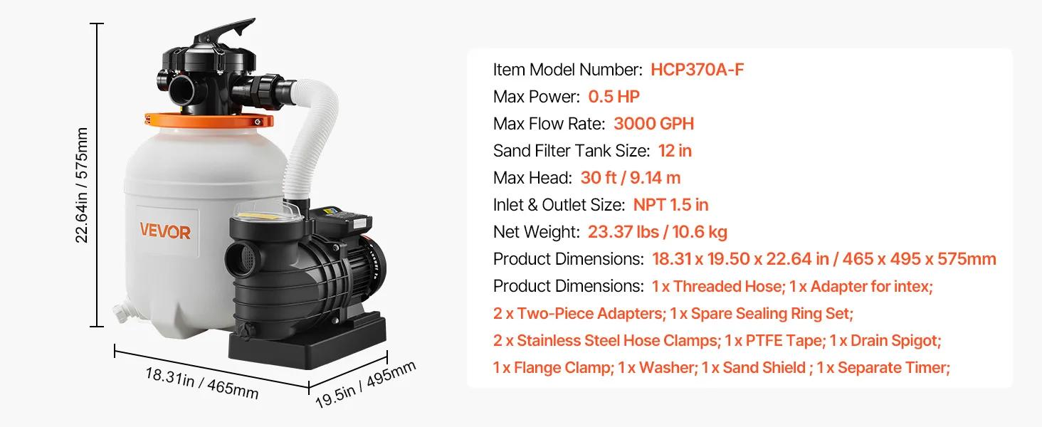 【fathersdaygift】VEVOR FlashPure Sand Filter Pump 16 in for Above Ground Pool1 HP 4400 GPHSwimming Pool Filter System with Timer6X Faster Filtration with Media InstalledLeak-ResistantReady to Use Out of BoxPool AccessoriesSwimming P 【fathersdaygift】VEVOR FlashPure Sand Filter Pump 16 in for Above Ground Pool1 HP 4400 GPHSwimming Pool Filter System with Timer6X Faster Filtration with Media InstalledLeak-ResistantReady to Use Out of BoxPool AccessoriesSwimming P