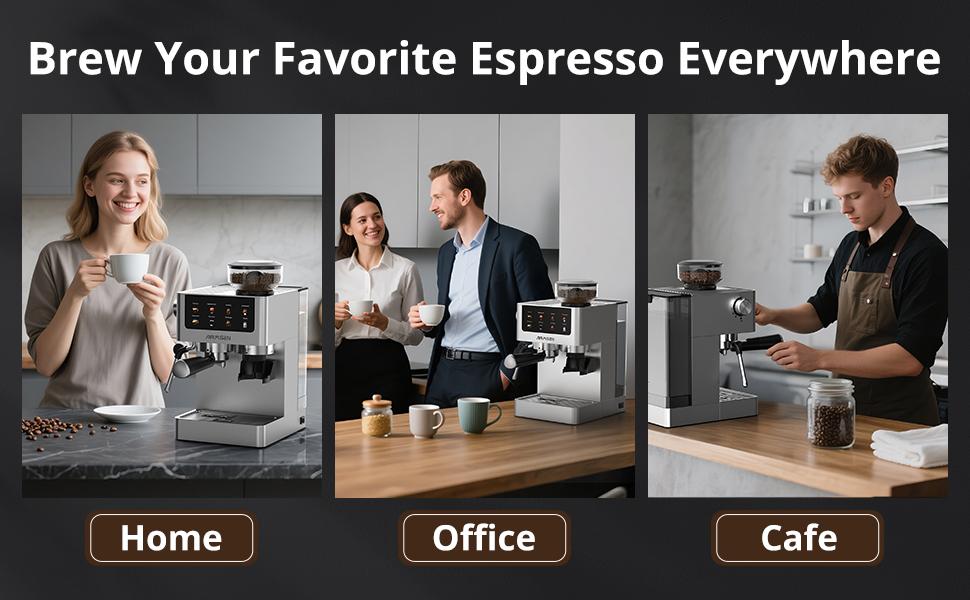 Home 20-Bar Espresso Machine 1 350w, With Color Touchscreen Coffee Machine-BCM2316