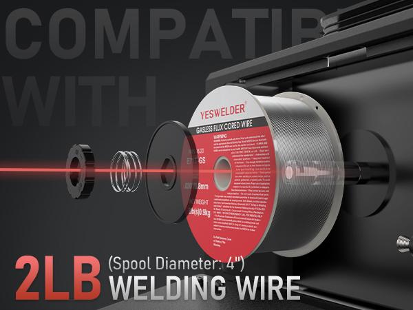 YesWelder FLUX-135MINI 135A 110V Gasless MIG Welder | 3-in-1 Flux Core/Lift TIG/Stick Inverter Welding Machine with Synergic Control