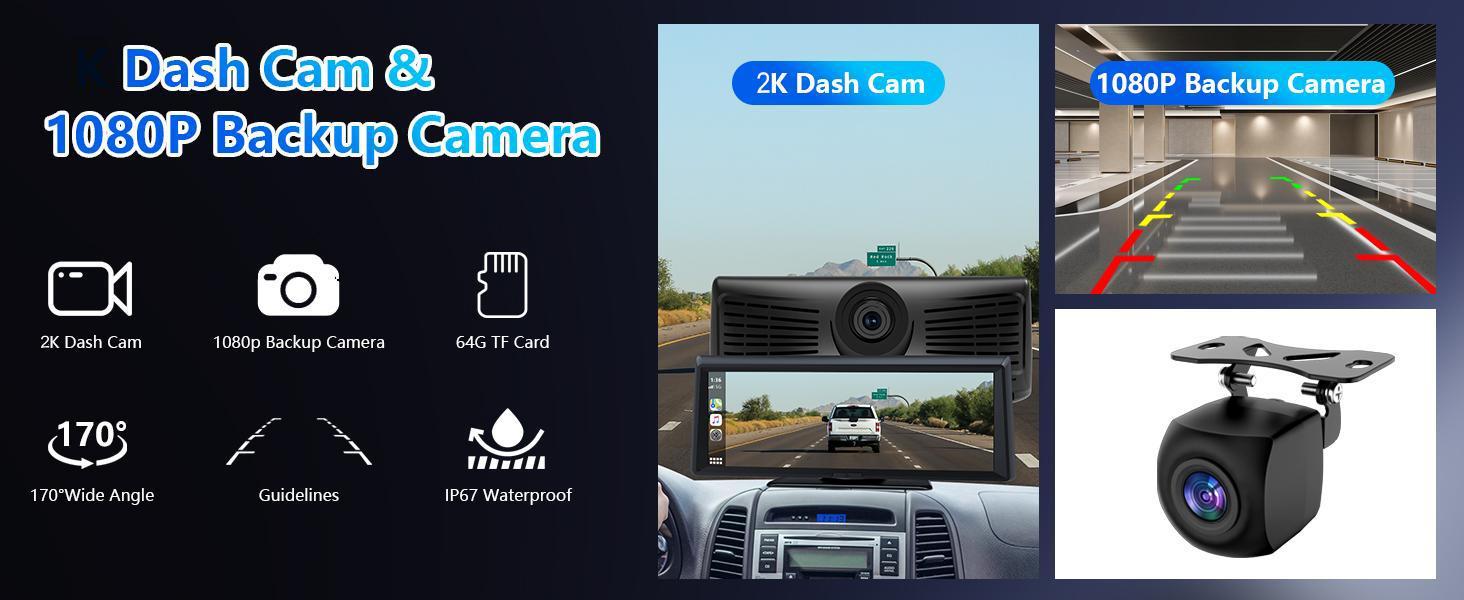 【HiEHA】2026 Dash Cam with 8.14" Wireless CarPlay Touchscreen, Wireless Carplay & Android Auto, 1080P Backup Camera, 2K Front, Mirror Link/Bluetooth/GPS Navigation/Satellite Radio for All Vehicles 【HiEHA】2026 Dash Cam with 8.14" Wireless CarPlay Touchscreen, Wireless Carplay & Android Auto, 1080P Backup Camera, 2K Front, Mirror Link/Bluetooth/GPS Navigation/Satellite Radio for All Vehicles