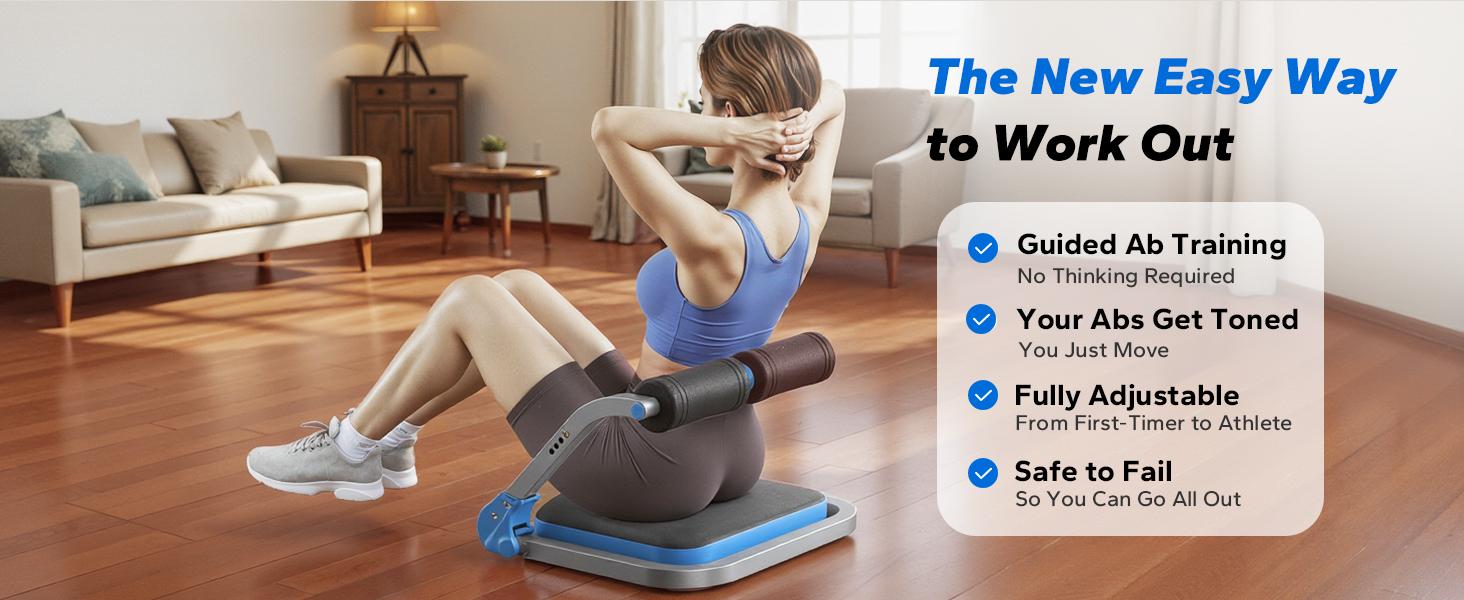 Merach Sit-Up Exercise Equipment, 3-Level Adjustable Ab Crunch Machine Roll-up Machine, Core Trainer for Body Shaping & Muscle Building, Compact Abdominal Workout System for Home Gym Summervibes