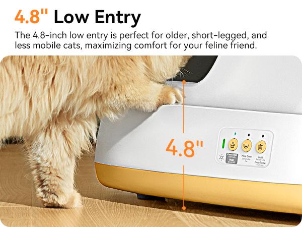Meowant SC01 57.6L Automatic Litter Box - Self-Cleaning Litter Box, Odor-Free, Ultra-Quiet, App-Controlled, with Pee Guard, Auto Safety Stop, Mat, Liner for Multi-Pet Use, Self-Cleaning Litter Boxes