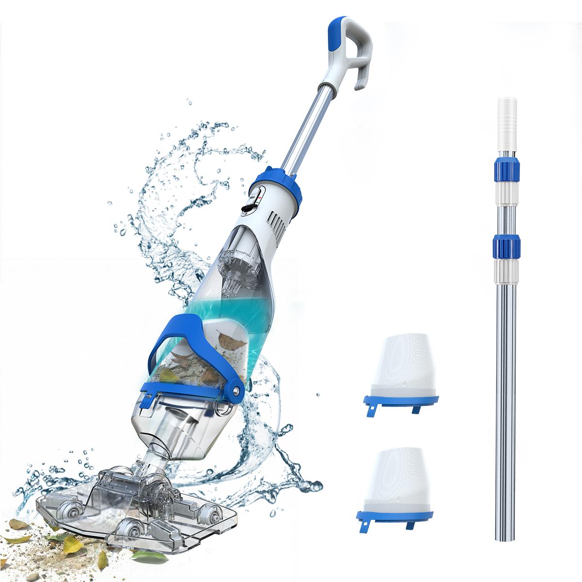 【Summer Vibes】Enhulk New Upgrade PC18 Pool Vacuum for Above Ground Pool with Telescopic Pole, Running time up to 1H, Handheld Design with Powerful Suction up to 18.5 gallon/min Ideal for Leaves, Debris 【Summer Vibes】Enhulk New Upgrade PC18 Pool Vacuum for Above Ground Pool with Telescopic Pole, Running time up to 1H, Handheld Design with Powerful Suction up to 18.5 gallon/min Ideal for Leaves, Debris