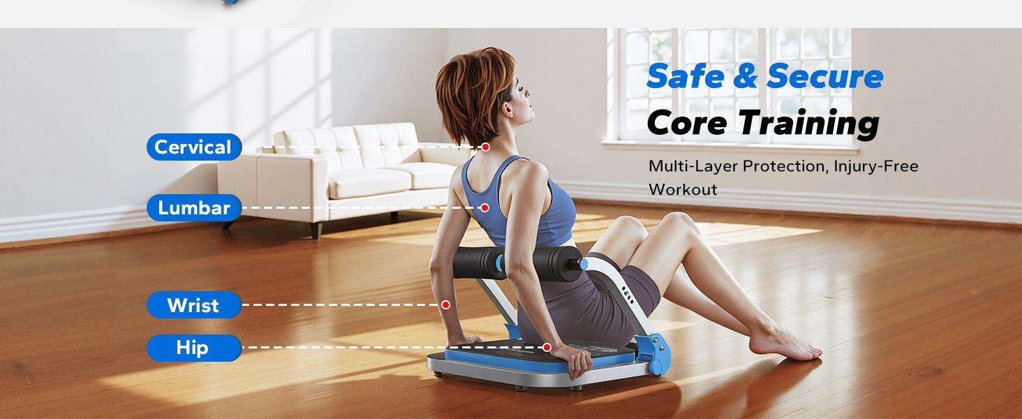 Merach Sit-Up Exercise Equipment, 3-Level Adjustable Ab Crunch Machine Roll-up Machine, Core Trainer for Body Shaping & Muscle Building, Compact Abdominal Workout System for Home Gym Summervibes