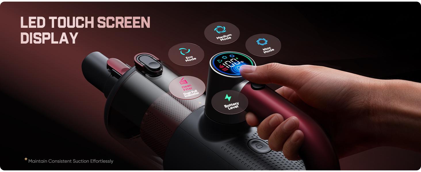 【FathersDayGift】Fanttik Cruise V11 APEX Handheld Vacuum Cordless, 4-in-1 Vacuum Cleaner with 180° Rotatable Handle, 145W Brushless Motor, LED Touch Screen, 3 Suction Modes for Home Corners, Kitchen, Car, Crevices Summervibes, Rechargeable Cordless, Cars A