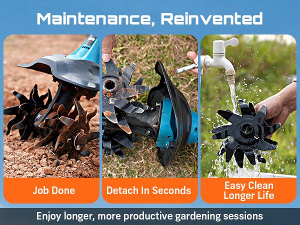 SEESII Electric Tiller for Gardening, 360 RPM Rototiller Cordless Cultivator, Total 8000mAh Battery Powered Garden Tiller 4 Pcs Blades for Smooth Tilling, Handheld Tiller for Raised Garden Beds Outdoorfun#fathersdaygift