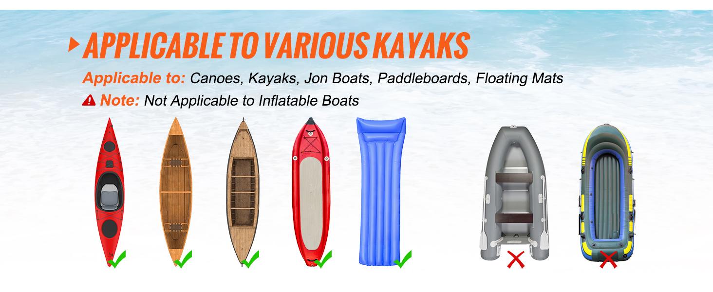 VEVOR Heavy Duty Kayak Cart, TikTokShopBlackFriday, Foldable Canoe Trolley Cart with 12'' Tires, Adjustable Width 6.69"-17.32",350 Lb Weight Capacity Kayak Trolley for Kayaks Canoes Paddleboards Float Mats Jon Boats