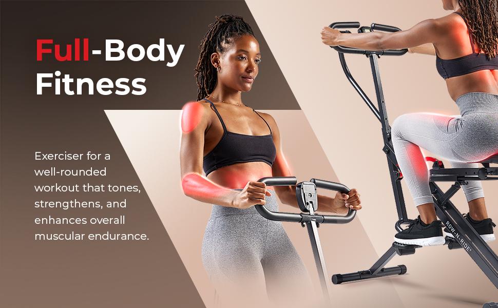 Sunny Health & Fitness Row-N-Ride Hybrid Rowing & Squat Machine Home Gym Workout Fitness Adjustable Resistance Compact Foldable Design 300 lbs Capacity