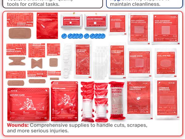 SURVIVEX Large Comprehensive First Aid Kit Ideal for  Car, Travel & Home - Emergency Kit for Hiking, Camping, Backpacking and Outdoors