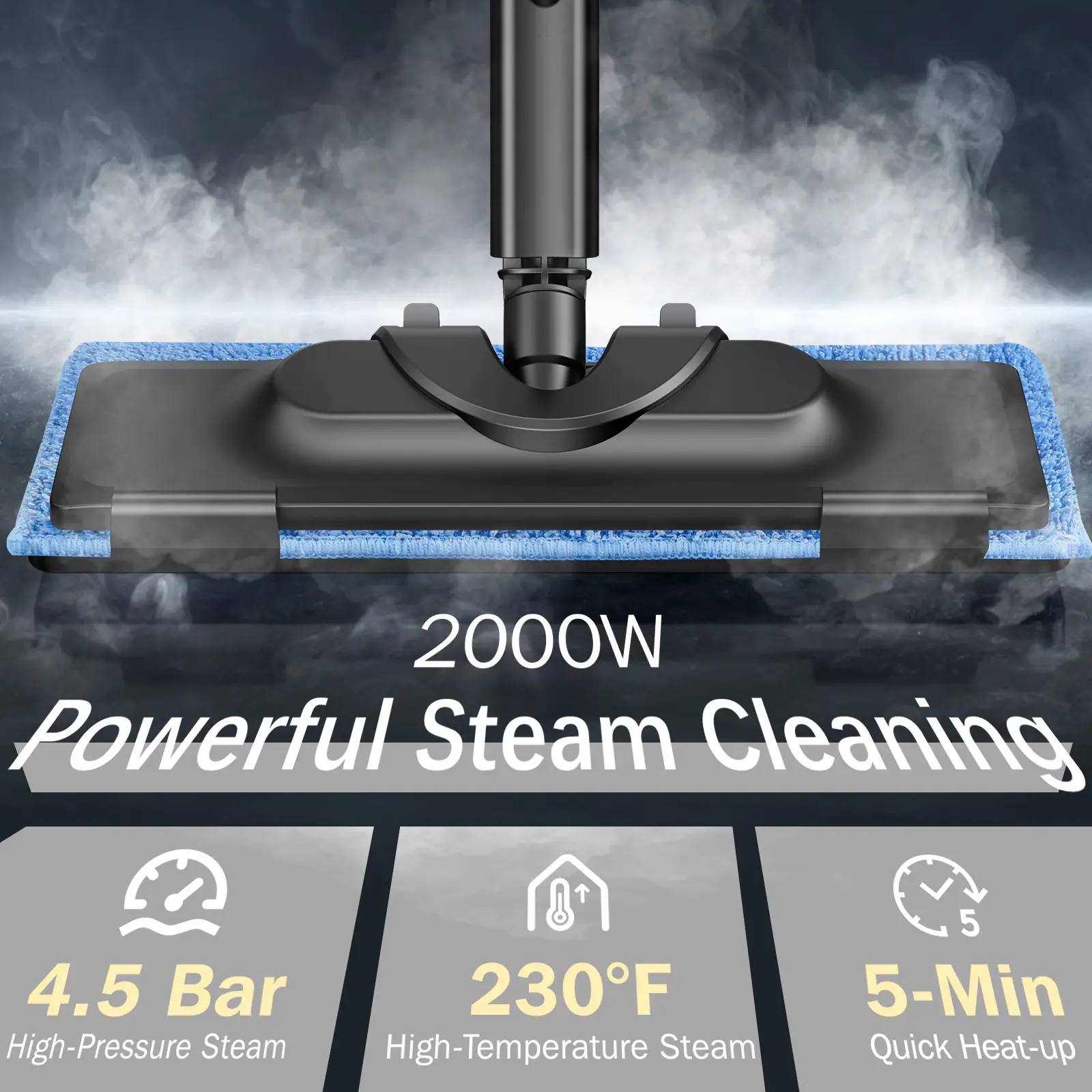 1800W High-Pressure Steam Cleaner – 1.5L Tank, 28 Attachments, Chemical-Free Heavy-Duty Cleaning