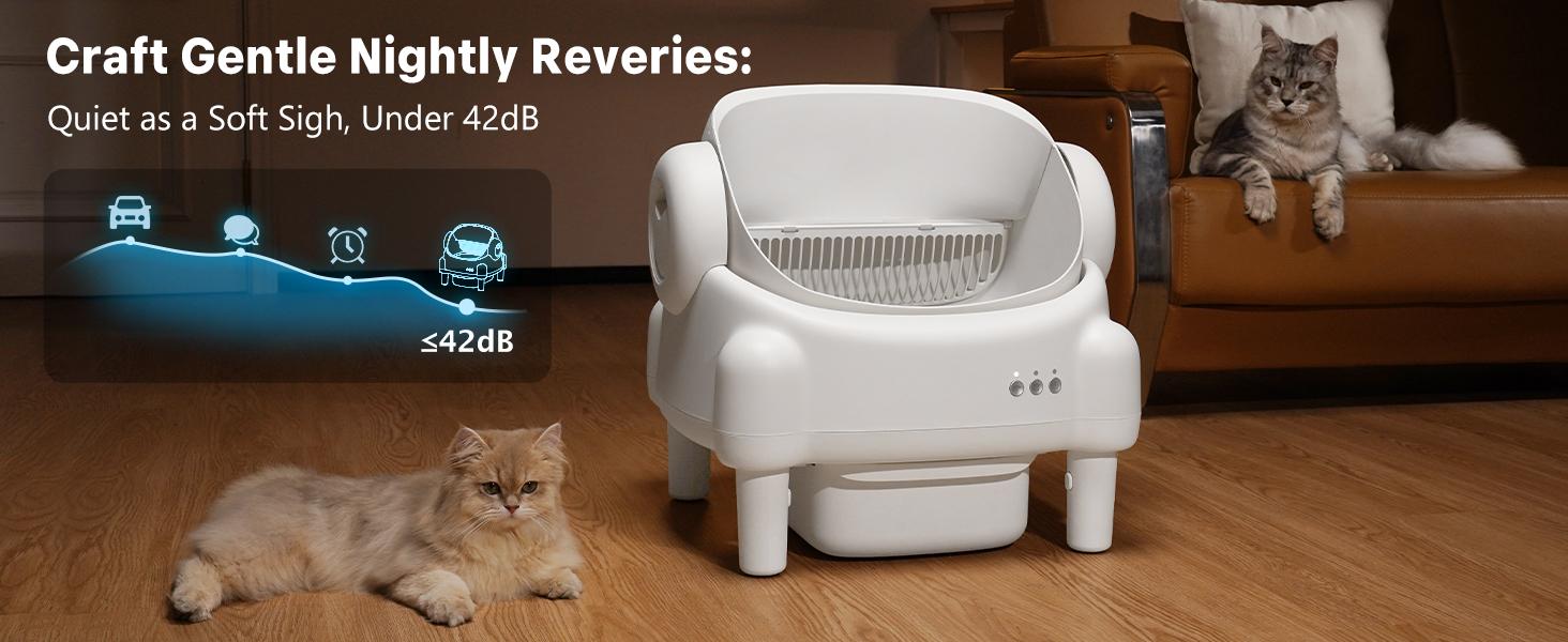 TAYACICY Smart Self-Cleaning Litter Box for Multiple Cats | 10.5L Bin, Open-Top Design, Dual Safety Sensors, Cat Litterbox (Only Supports 2.4G WiFi)