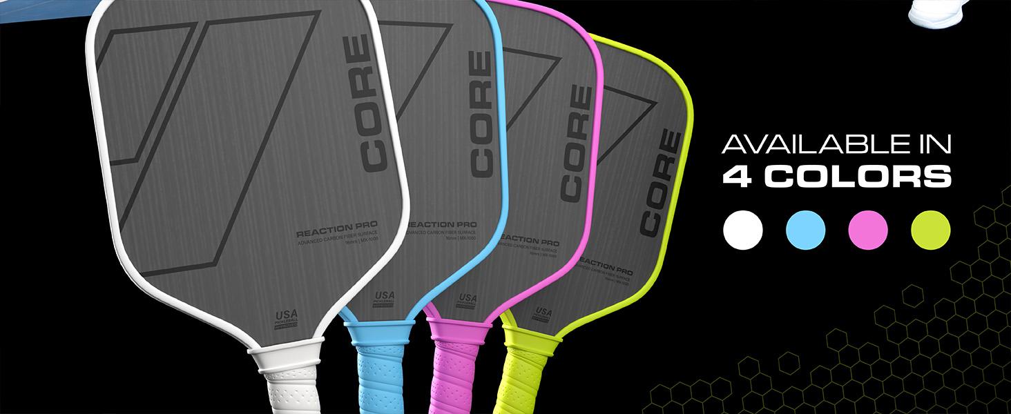 CORE Reaction Pro Pickleball Paddle | T700 Carbon Fiber Surface | MX-1000 (16mm)