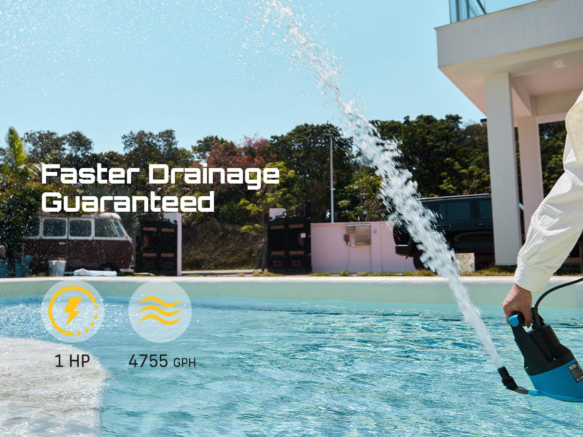 【FathersDay Gift】SEESII 1HP Submersible Water Pump, 4755GPH High Flow Sump Pump with 23ft Hose Kit, Anti-Clogging Filter Net for Swimming Pool Hot Tub Pond Basement Rooftop Garden Water Removal fathersdaygift 【FathersDay Gift】SEESII 1HP Submersible Water Pump, 4755GPH High Flow Sump Pump with 23ft Hose Kit, Anti-Clogging Filter Net for Swimming Pool Hot Tub Pond Basement Rooftop Garden Water Removal fathersdaygift