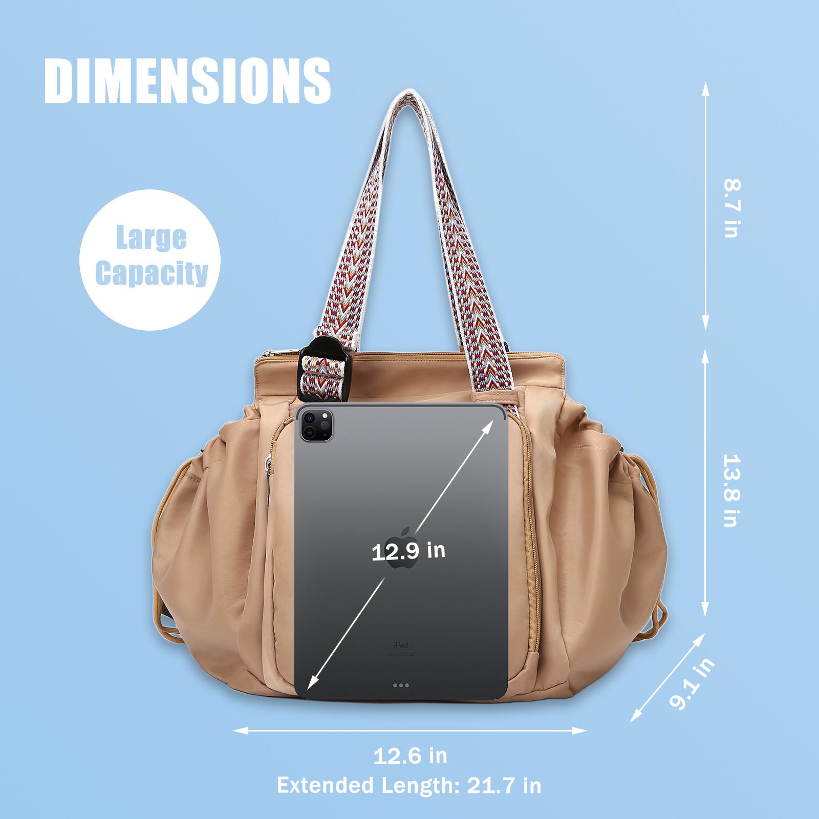 BIIVOYA Large Expandable Tote Bag for Women, Nurse Work Tote with Multi Pockets, Water-Resistant Travel Bag, Diaper Bag for Moms, Weekend Carryall, Summervibes
