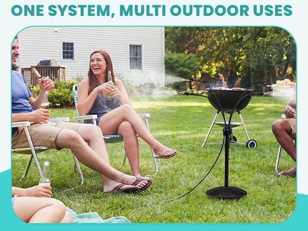 HOMENOTE Standing Misting Cooling System with Fillable Base, 26.2FT Water Line, Adjustable Height Standing Mister for Outside Patio Cooling, Pool Tanning, Garden Greenhouse Watering HOMENOTE Standing Misting Cooling System with Fillable Base, 26.2FT Water Line, Adjustable Height Standing Mister for Outside Patio Cooling, Pool Tanning, Garden Greenhouse Watering
