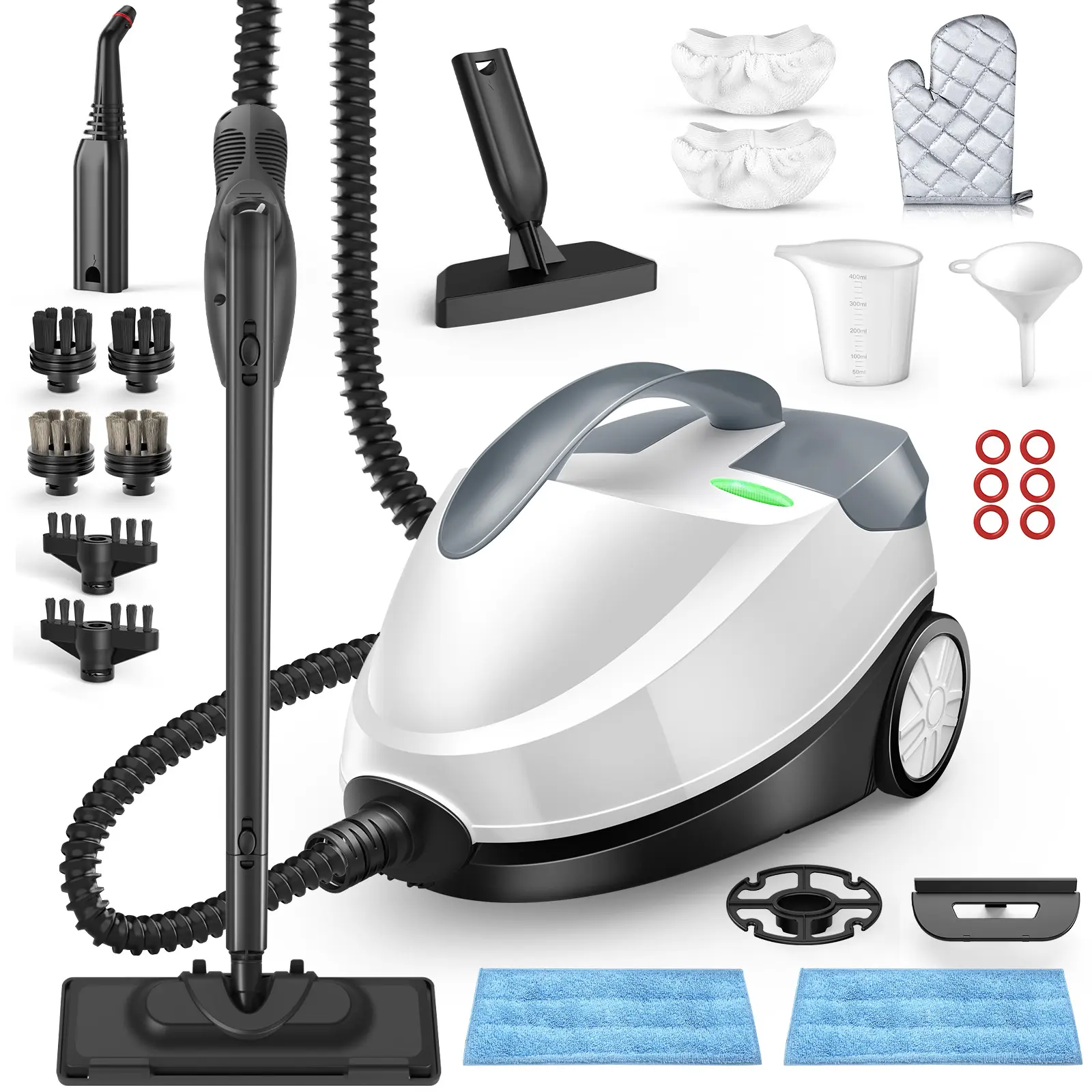 1800W High-Pressure Steam Cleaner – 1.5L Tank, 28 Attachments, Chemical-Free Heavy-Duty Cleaning