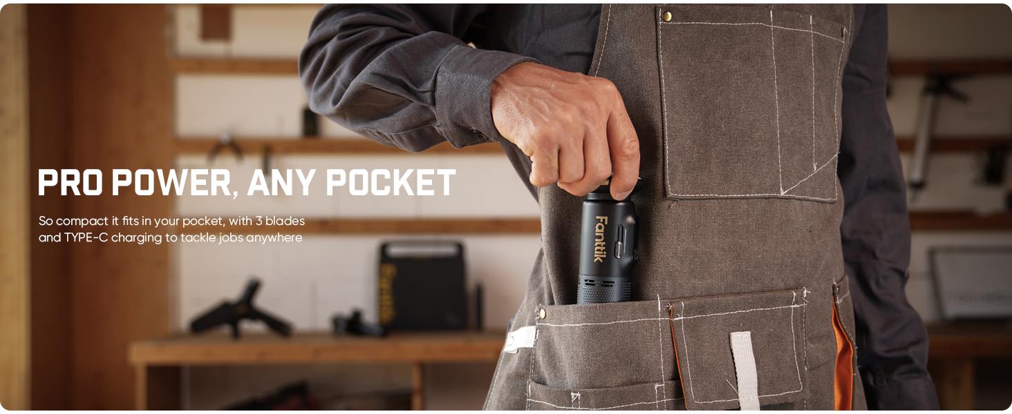 【FathersDayGift】Fanttik R11 Pro Brushless Cordless Mini Reciprocating Saw, 0–2200 SPM Variable Speed, Type-C Fast Charging, Tool-Free Blade Change, 5-Blade Kit for Wood, Metal & PVC