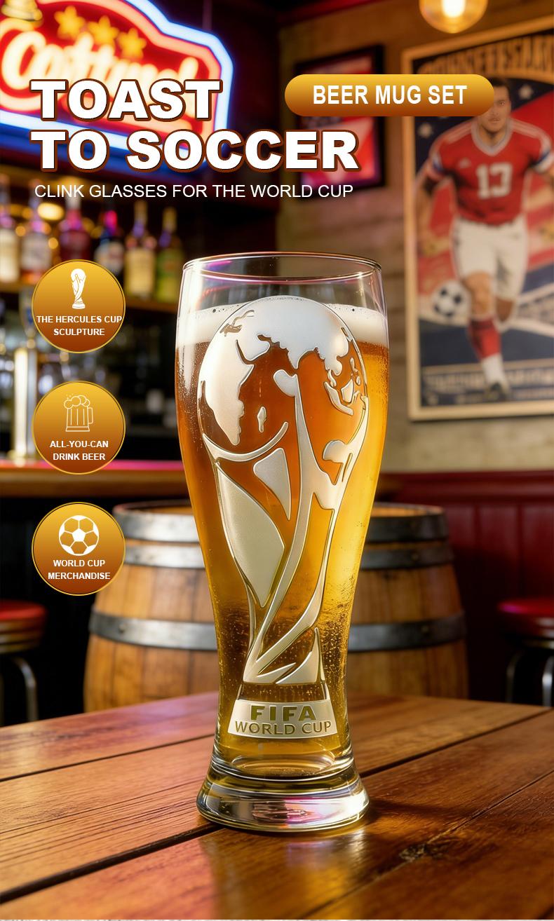 【FIFA WORLD CUP 2026 】Gift Set(Not Glass) 17oz Shatterproof Trophy Pilsner Beer Cup& Trophy-Shaped Bottle Opener - Perfect for soccer Fans & Parties SummerVibes 【FIFA WORLD CUP 2026 】Gift Set(Not Glass) 17oz Shatterproof Trophy Pilsner Beer Cup& Trophy-Shaped Bottle Opener - Perfect for soccer Fans & Parties SummerVibes
